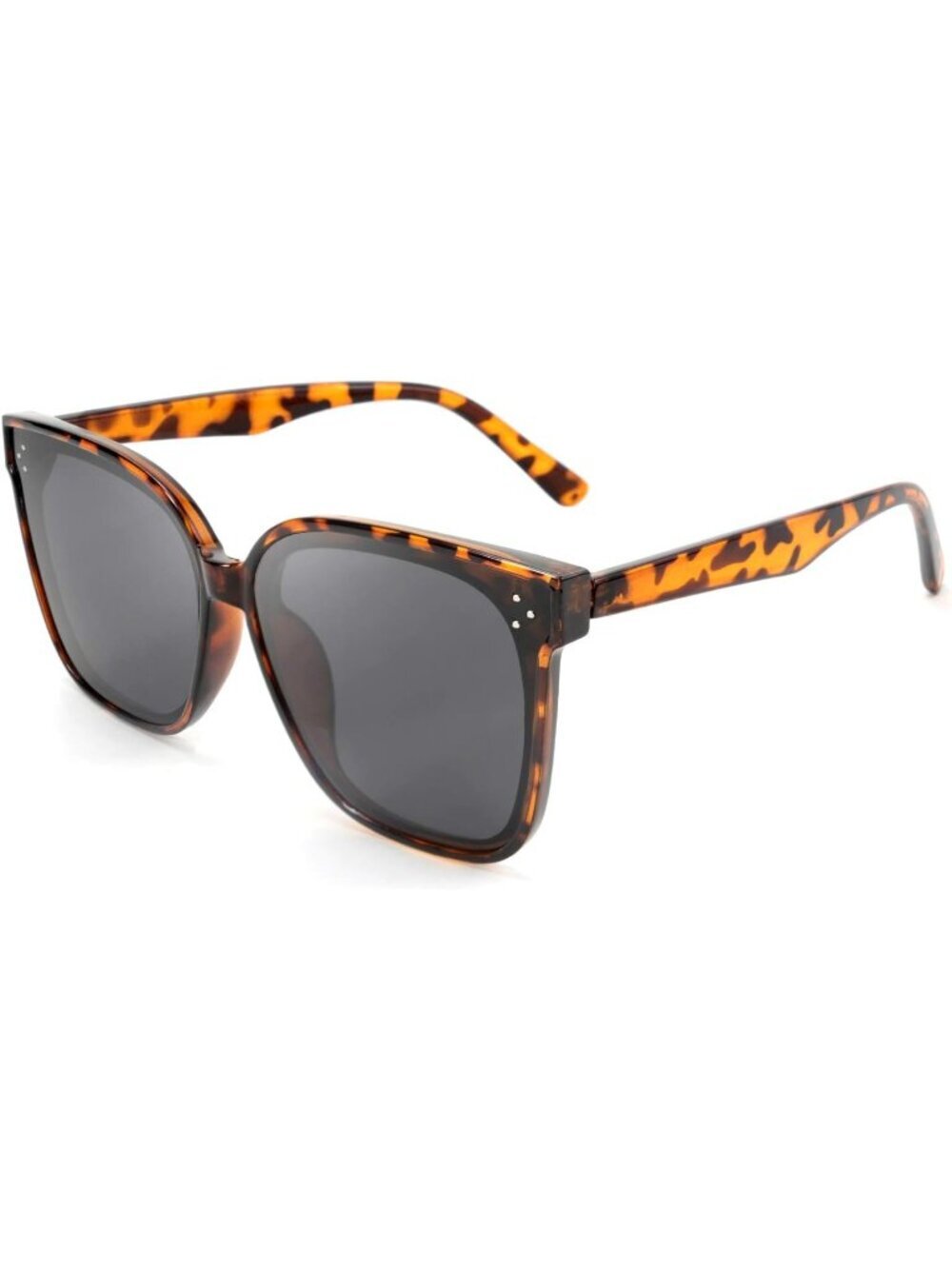 Women's Brown Retro Square Oversized Polarized Sunglasses Minimalist Style B2600